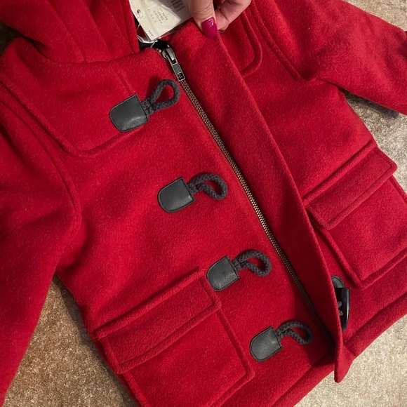 Janie and Jack Red Peacoat - Picture 3 of 7